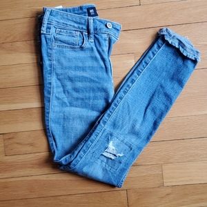 Hollister Crop High Rise Ripped Skinny Jeans